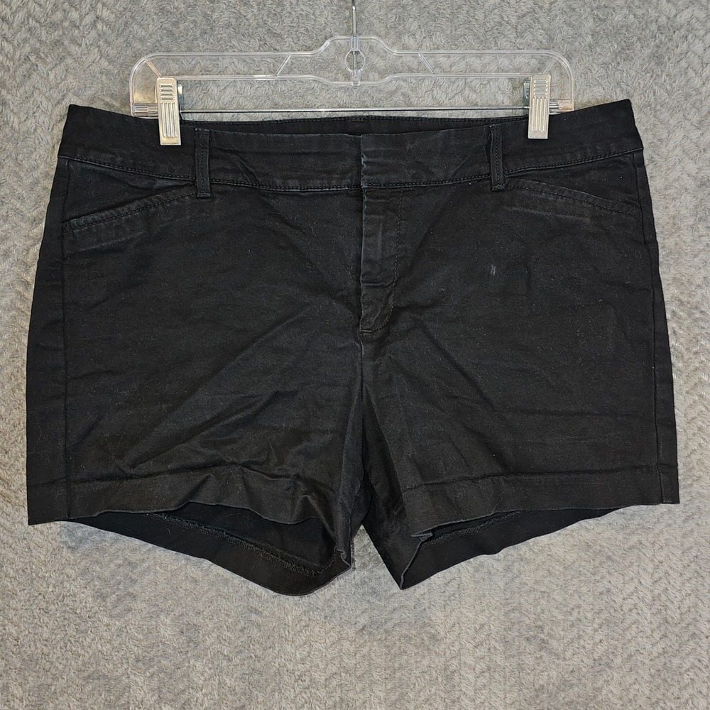 Old Navy Pixie Black Chino Shorts Womens Size 6 Mid Rise Stretch Cotton Casual